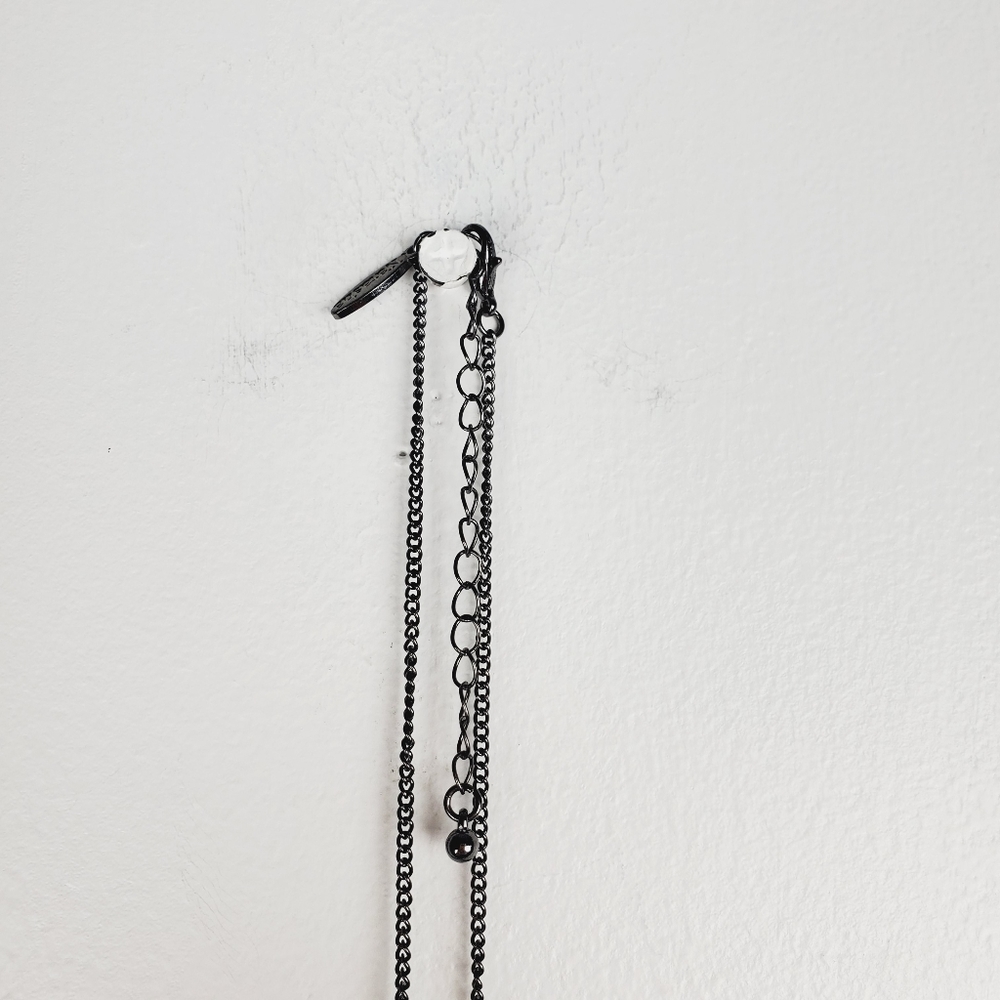 Natasha Crystal Teardrop Beaded Chain Necklace - Picture 2 of 3